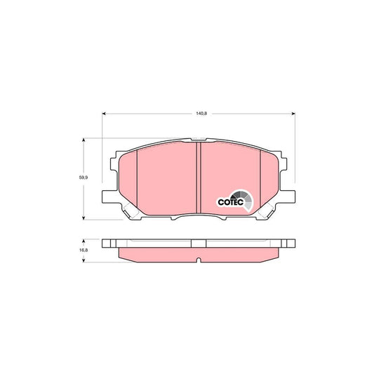 TRW Cotec Gdb3338 Brake Pad Set Not Prepared For Wear Indicator
