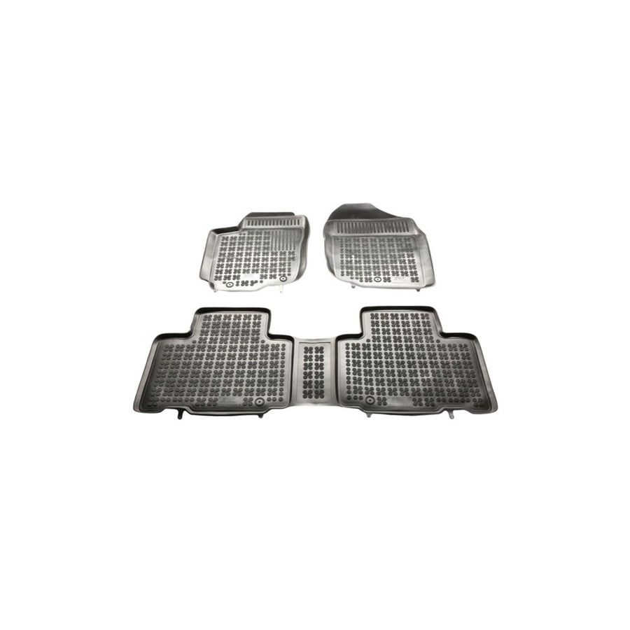 REZAW PLAST Tailored 201425 Floor mat set for TOYOTA RAV4 IV Off-Road (XA40) Elastomer, Front and Rear, Quantity: 3, Black