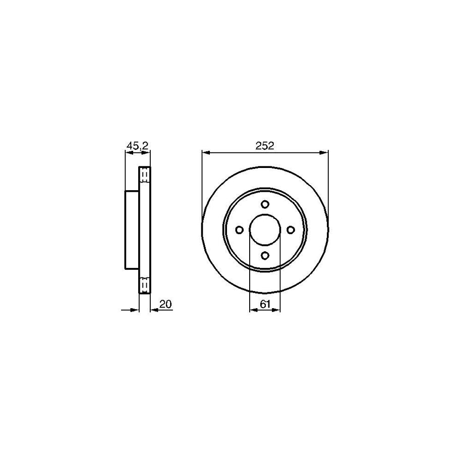 BOSCH 0 986 479 238 Brake Disc for NISSAN ALMERA Vented Oiled