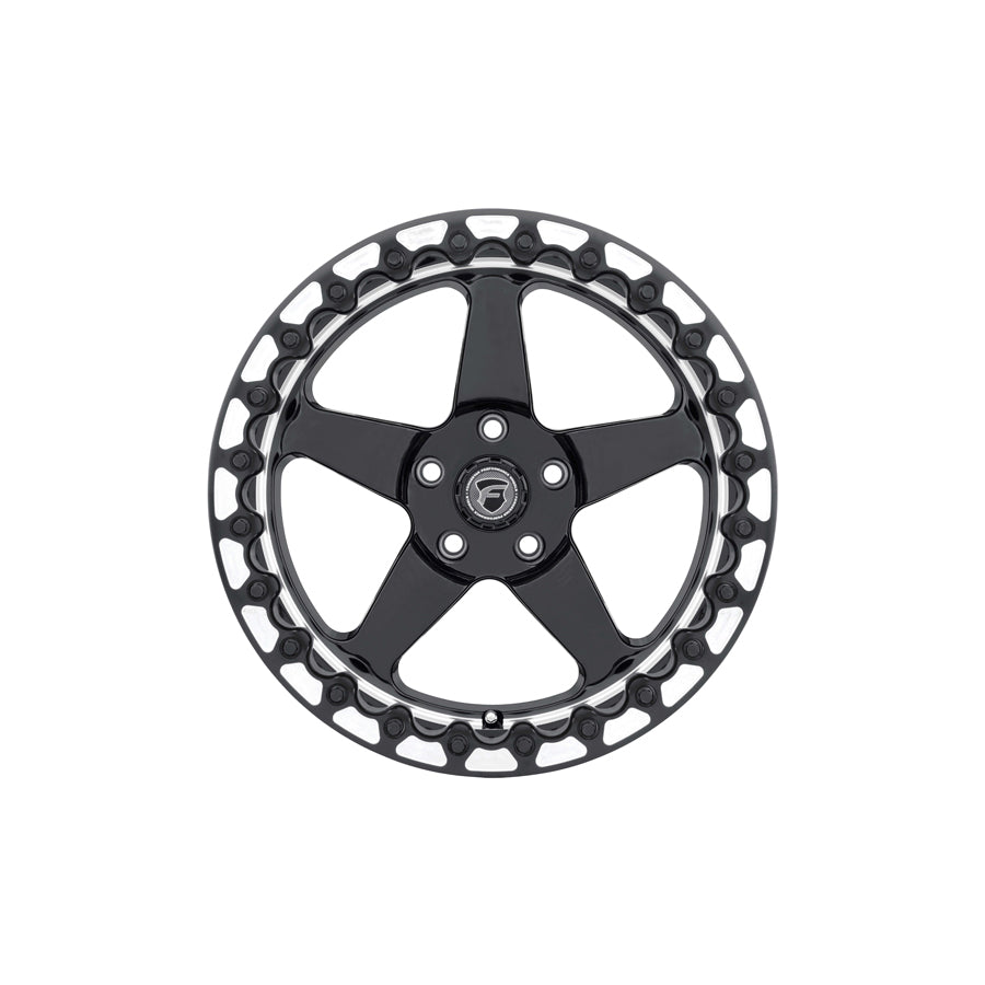Forgestar F00170067P00 17x10 D5 Beadlock Standard 5x114.3 ET0 BS5.5 Gloss Black Machined Drag Racing Wheel