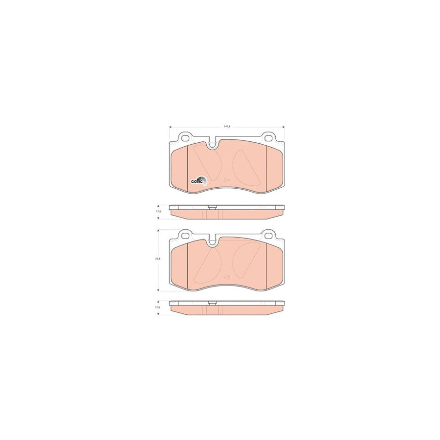 TRW Cotec Gdb1733 Brake Pad Set Prepared For Wear Indicator
