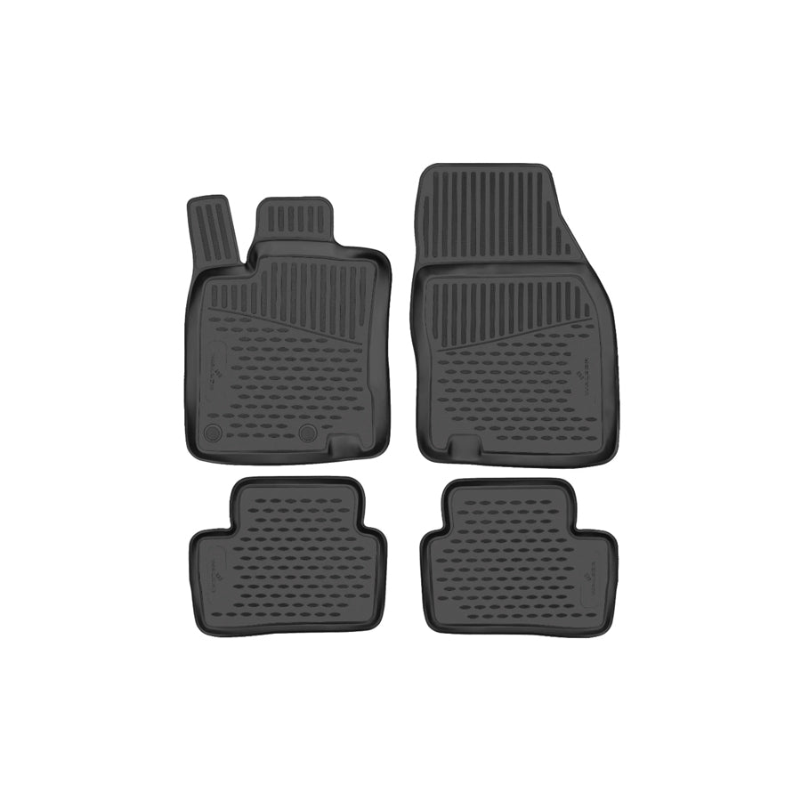 WALSER XTR 75229 Floor mat set Elastomer, Front and Rear, Black
