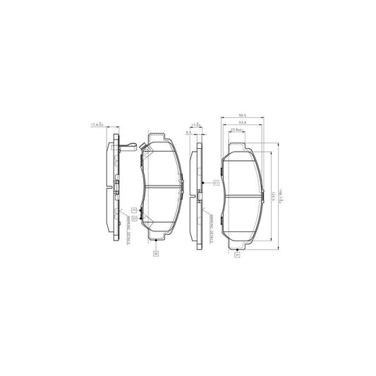 Bosch 0986Tb2371 Brake Pad Set For Honda Civic Ix Saloon Fb Fg Excl Wear Warning Contact With Accessories
