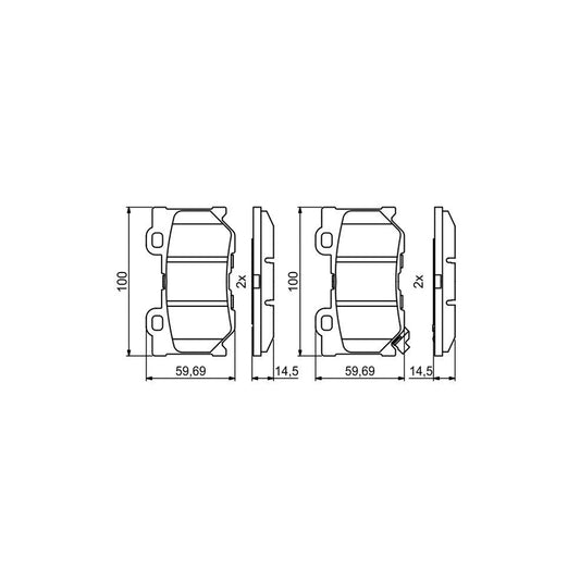 Bosch 0986494863 Brake Pad Set With Acoustic Wear Warning With Anti Squeak Plate BP2037