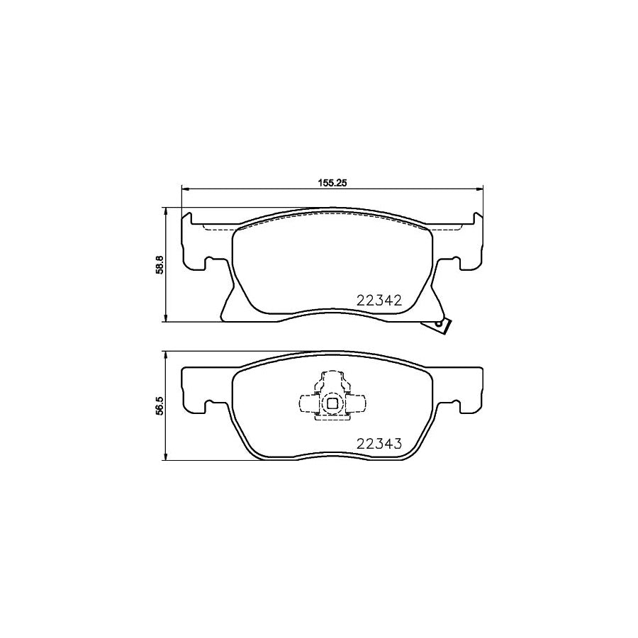 Hella 8DB 355 024 771 Brake Pad Set With Acoustic Wear Warning With Accessories