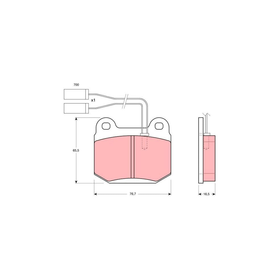 TRW Gdb364 Brake Pad Set Incl Wear Warning Contact