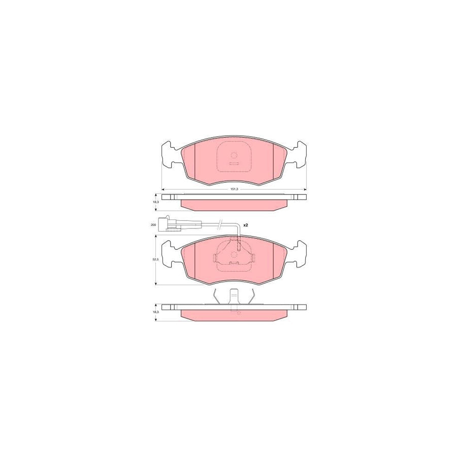TRW Gdb1341 Brake Pad Set For Fiat Palio I Weekend 178 Incl Wear Warning Contact
