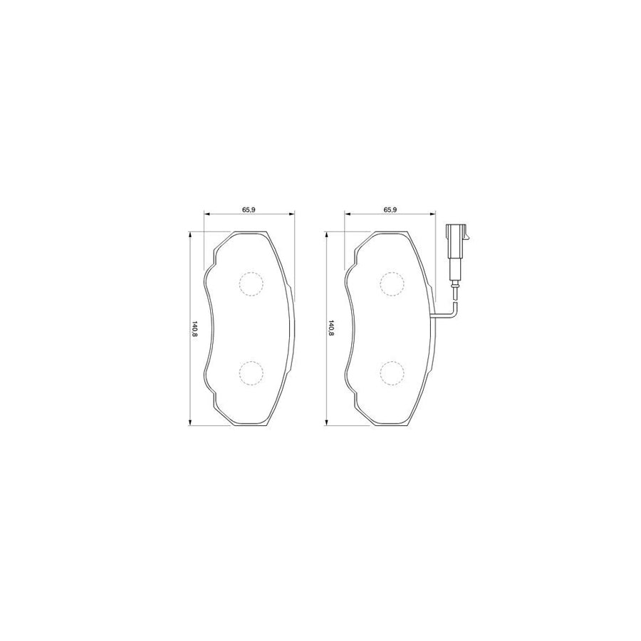 Bosch 0986424703 Brake Pad Set For Fiat Ducato Ii Platform Chassis 244 With Integrated Wear Sensor With Mounting Manual BP416