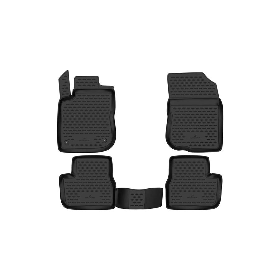 WALSER Tailored, XTR 75215 Floor mat set Elastomer, Front and Rear, Black