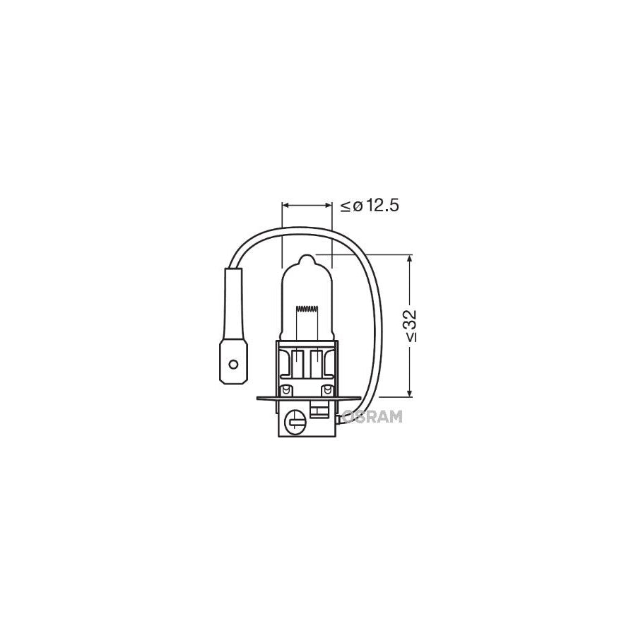 OSRAM ORIGINAL 64156-01B Bulb, spotlight H3 24V 70W PK22s 3200K Halogen