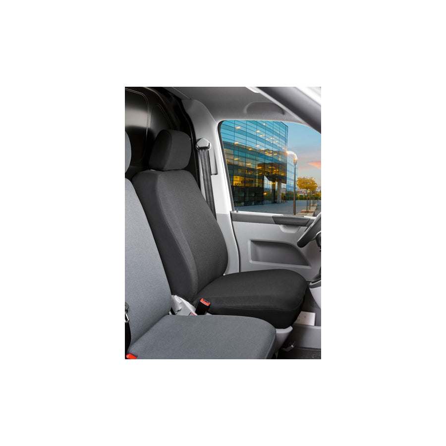 WALSER Toronto 10502 Car seat cover Grey, Leatherette, Polyester, Front