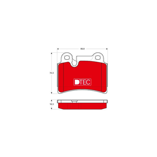 TRW Dtec Cotec Gdb1722Dte Brake Pad Set For Vw Touareg I 7La 7L6 7L7 Prepared For Wear Indicator