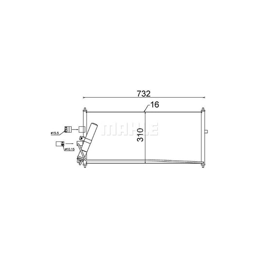 MAHLE ORIGINAL AC 406 000S Air conditioning condenser with dryer