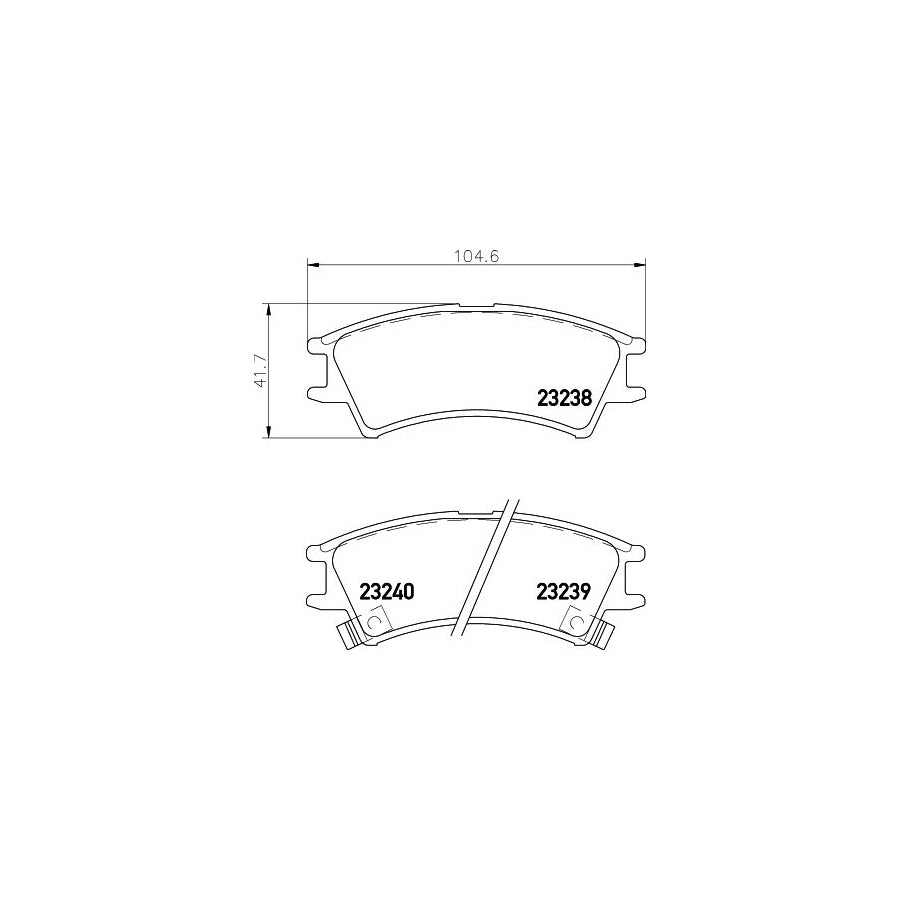 Hella 8DB 355 017 051 Brake Pad Set For Hyundai Amica Atoz Mx With Acoustic Wear Warning