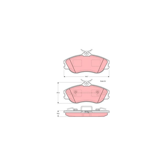 TRW Gdb815 Brake Pad Set Not Prepared For Wear Indicator