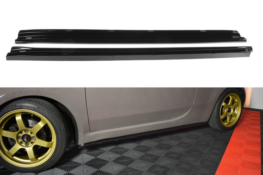 Maxton Design FI-500-SD1T Side Skirts Diffusers Fiat 500 Hatchback (Pre-Facelift) | Duco Car Parts UK Car Parts