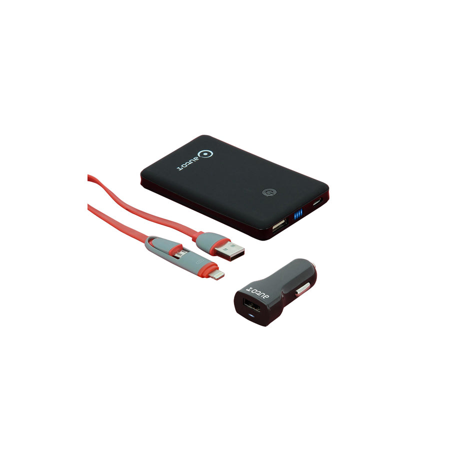 AUTO-T 540224 In-car charger with cigarette lighter plug, with switch, with USB cable, Lightning, micro USB, USB type-A