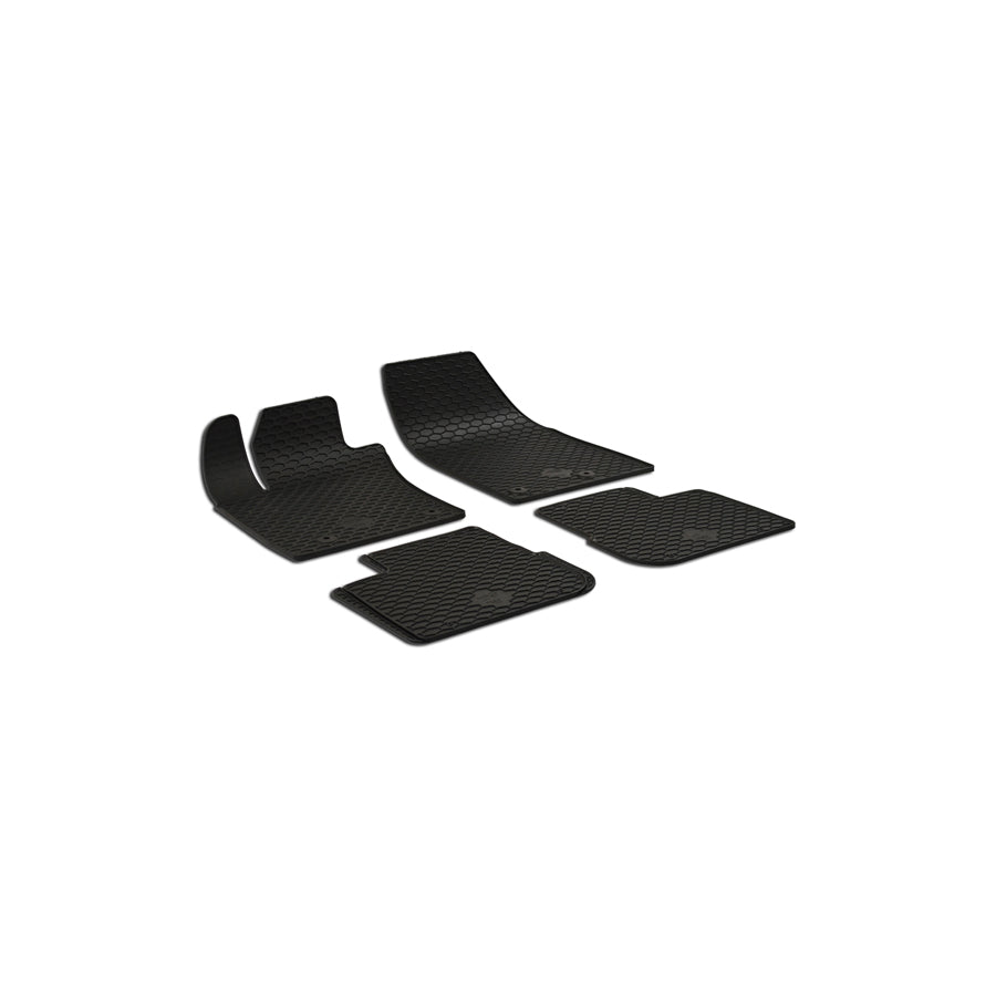 WALSER Tailored 50761 Floor mat set Elastomer, Front and Rear, Quantity: 4, Black