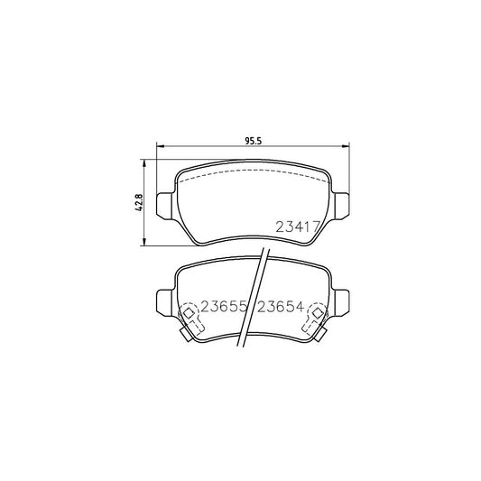 Hella 8DB 355 018 781 Brake Pad Set With Acoustic Wear Warning With Brake Caliper Screws With Accessories