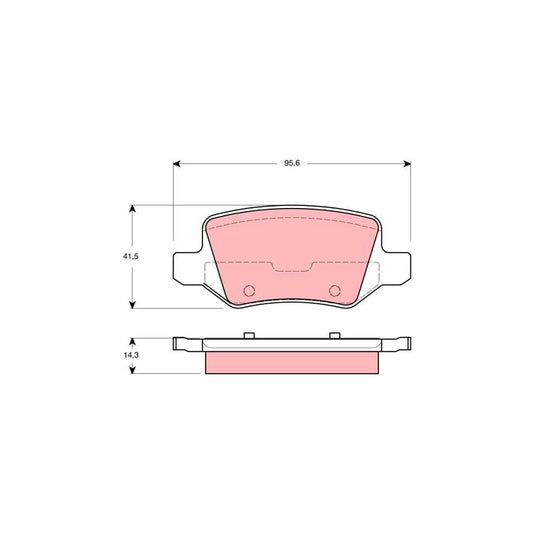 TRW Gdb1433 Brake Pad Set Not Prepared For Wear Indicator