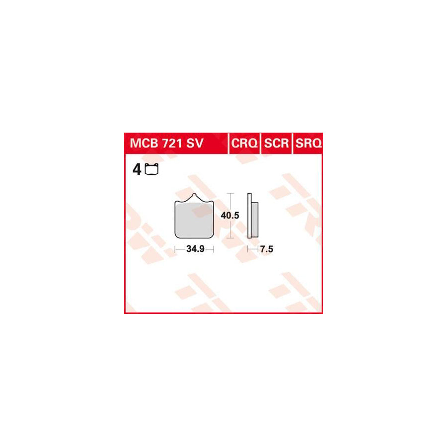 TRW Sinter Track Racing Mcb721Srq Brake Pad Set