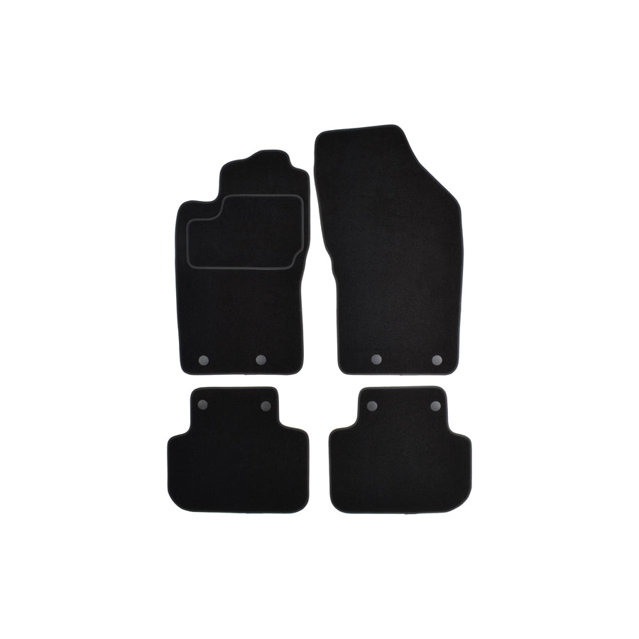 CUSTOPOL Tailored ALF30C Floor mat set for ALFA ROMEO 147 (937) Textile, Front and Rear, Quantity: 4, Black