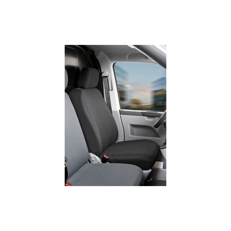 WALSER 10463 Car seat cover for VW TRANSPORTER Grey, Polyester, Front