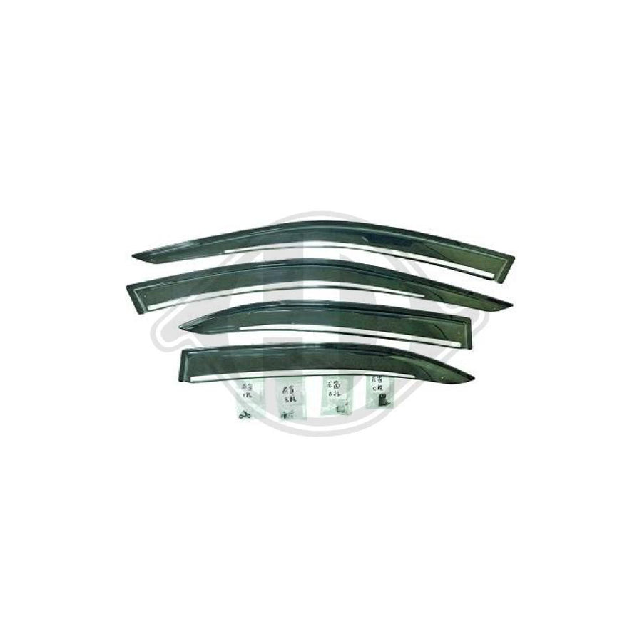 DIEDERICHS HD Tuning 1672120 Wind deflectors suitable for MERCEDES-BENZ C-Class Saloon (W204) Left, Right, with accessories, Chromed edge