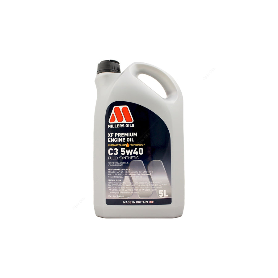 Millers Oils XF Premium C3 5W-40 Fully Synthetic Engine Oil 5l