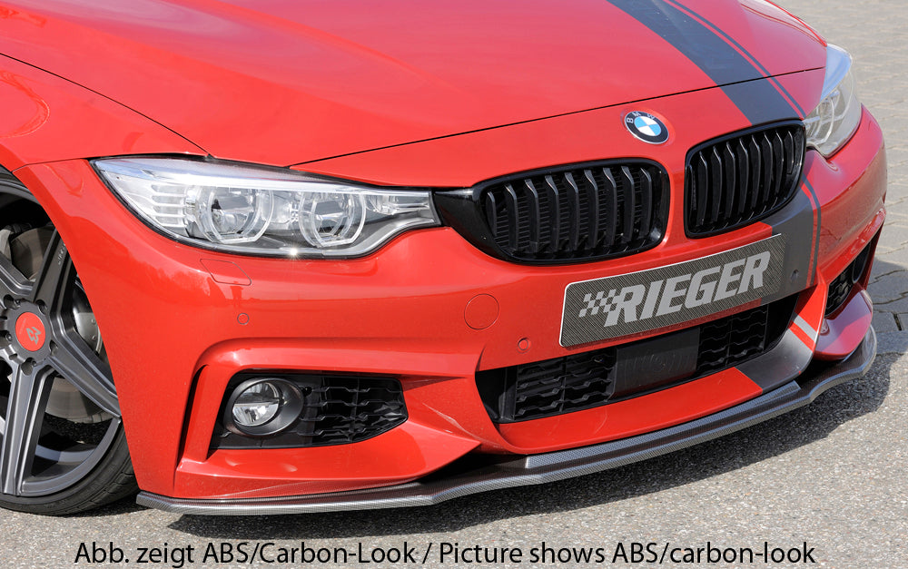 Rieger 00088086 BMW 4 Series F32 F33 F36 Front Splitter - Glossy Black