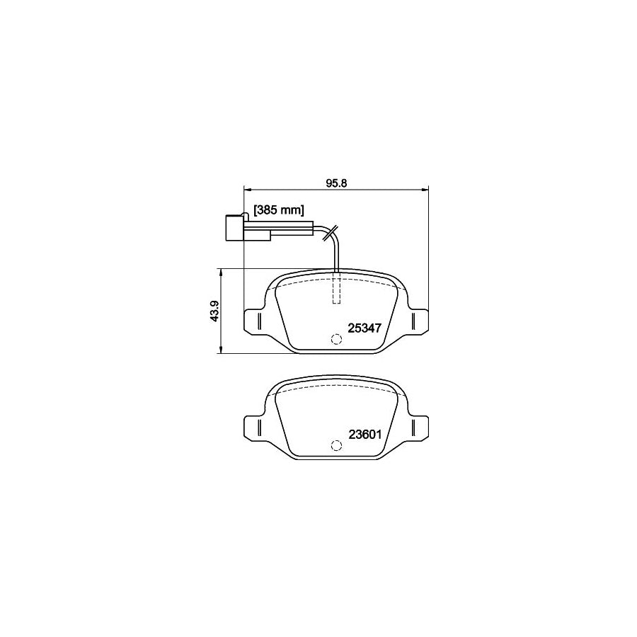 Hella 8DB 355 019 631 Brake Pad Set With Integrated Wear Warning Contact With Brake Caliper Screws With Accessories
