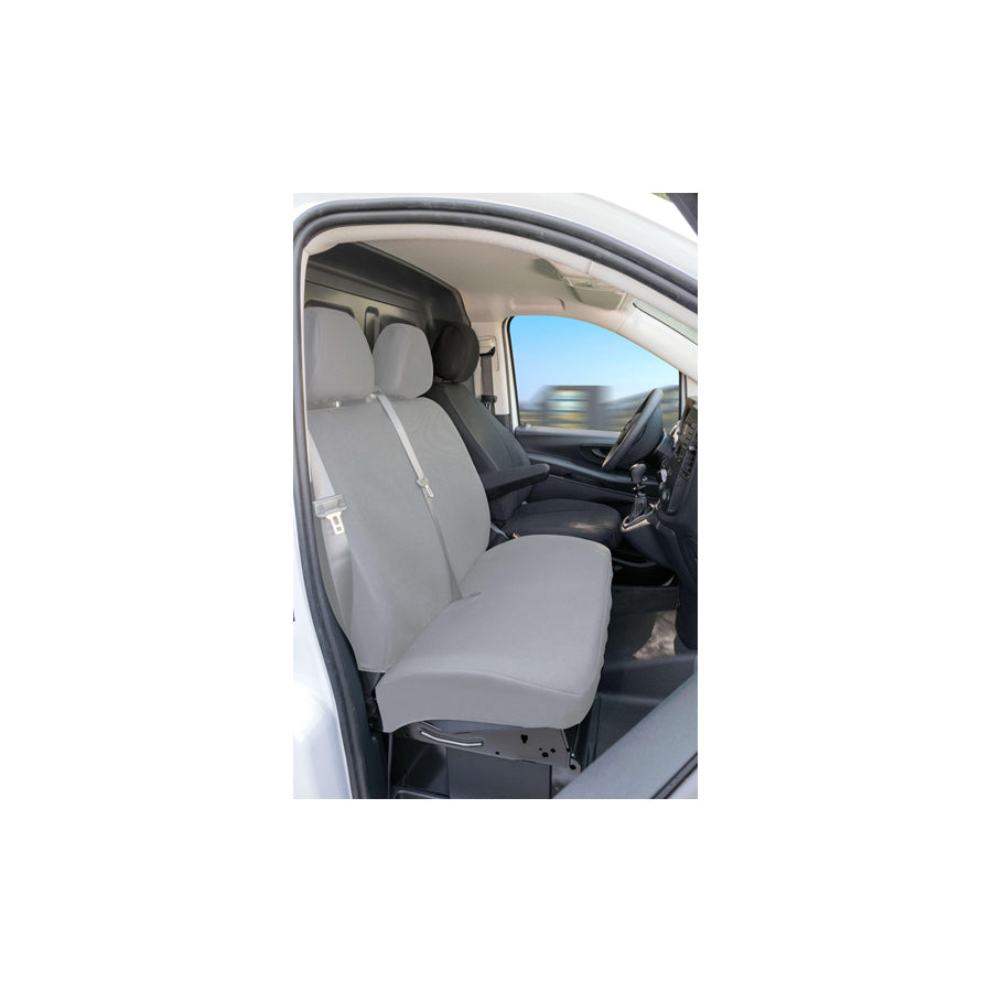 WALSER 10533 Car seat cover suitable for MERCEDES-BENZ V-Class (W447) Grey, Polyester, Front