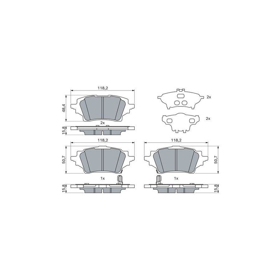 Bosch 0986424911 Brake Pad Set With Acoustic Wear Warning With Anti Squeak Plate With Mounting Manual BP2529