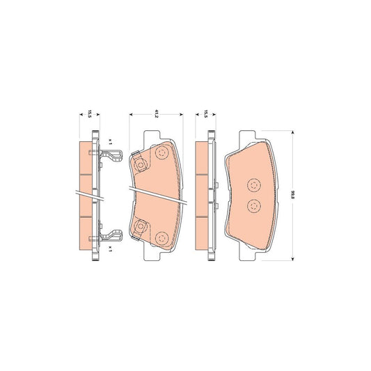 TRW Gdb3495 Brake Pad Set With Acoustic Wear Warning