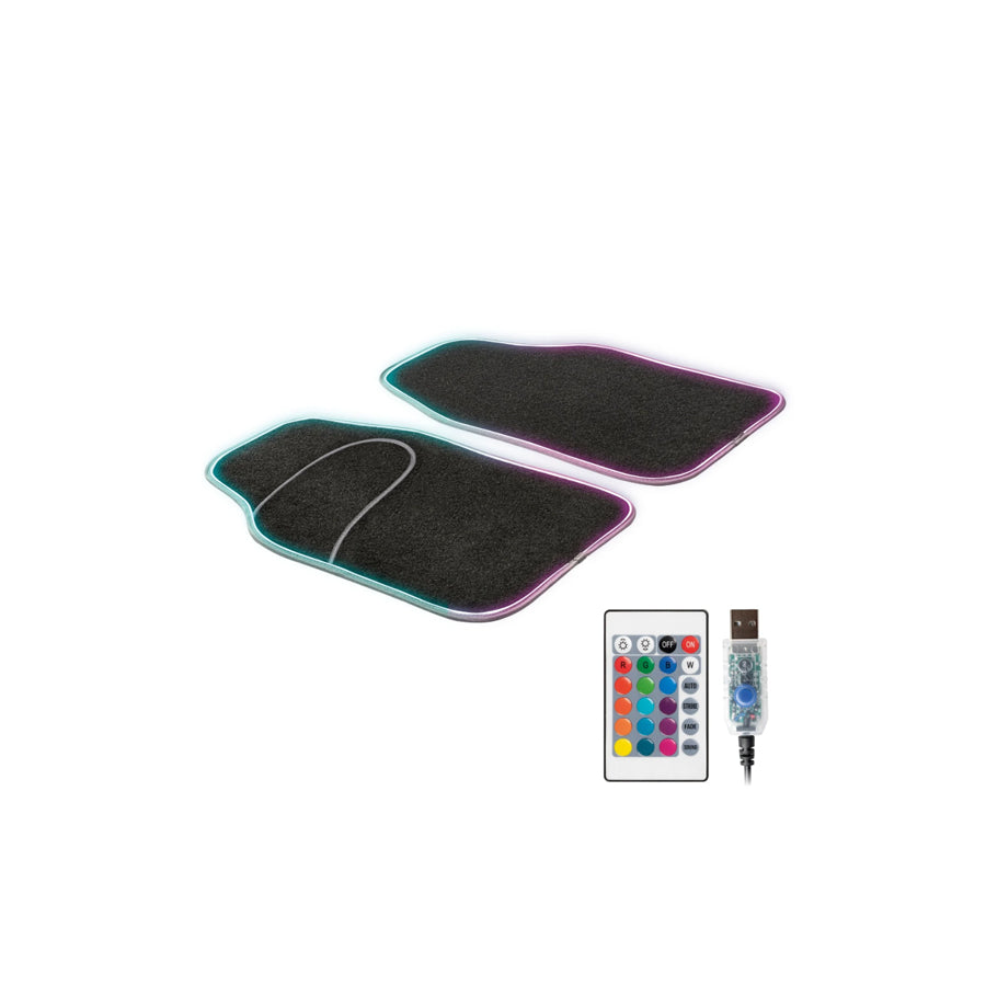 WALSER Universal fit, Ambiente 29053 Floor mat set Front, Quantity: 2, Black, Multi-coloured