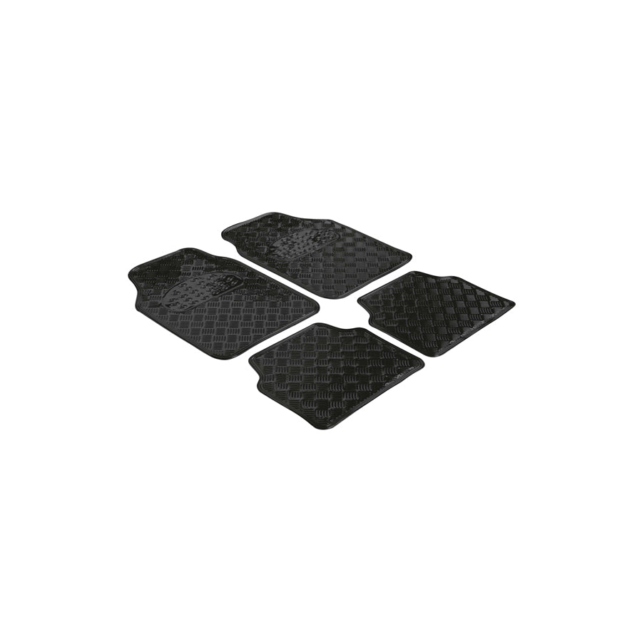 WALSER Universal fit, Metallic 28035 Floor mat set Elastomer, Front and Rear, Quantity: 4, Black