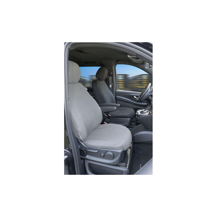 WALSER 10529 Car seat cover Grey, Polyester, Front