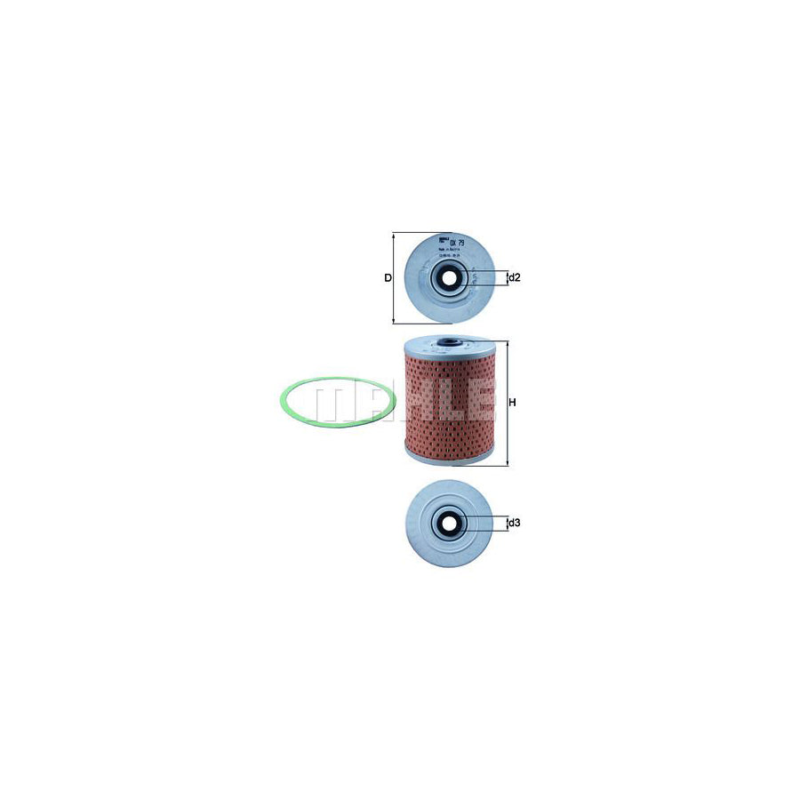 MAHLE ORIGINAL OX 79D Oil Filter Filter Insert