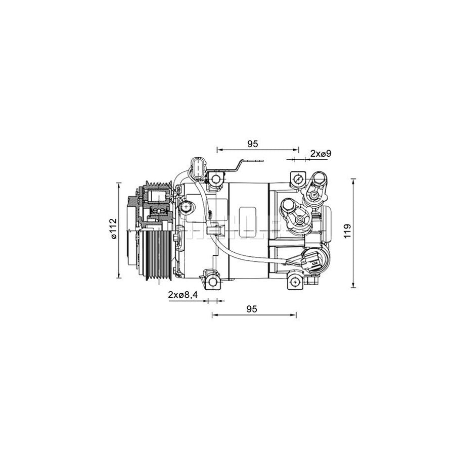 MAHLE ORIGINAL ACP 1462 000P Compressor, air conditioning for HYUNDAI i10 II Hatchback (IA, BA) PAG 46 YF, Refrigerant: R 1234yf, R 134a