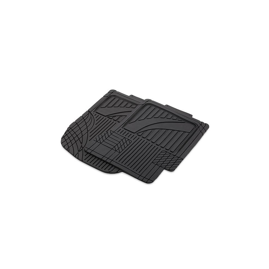 POLGUM Universal fit AH007PC Floor mat set Elastomer, Front, Quantity: 2, Black
