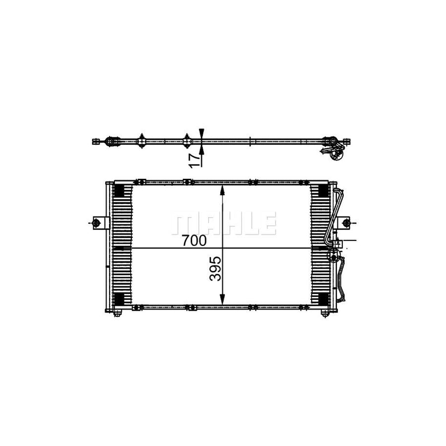 MAHLE ORIGINAL AC 379 000S Air conditioning condenser for KIA SEDONA without dryer