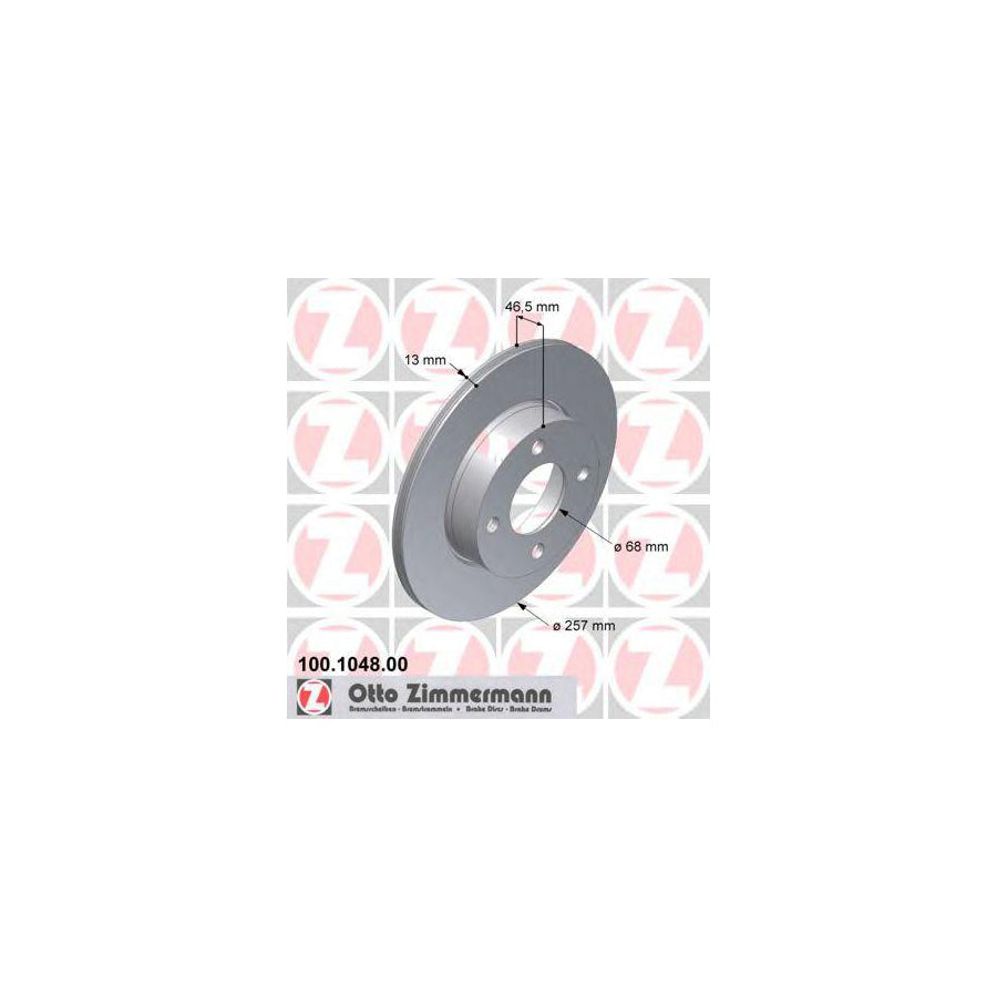 ZIMmERMANN 100 1048 00 Brake Disc Solid