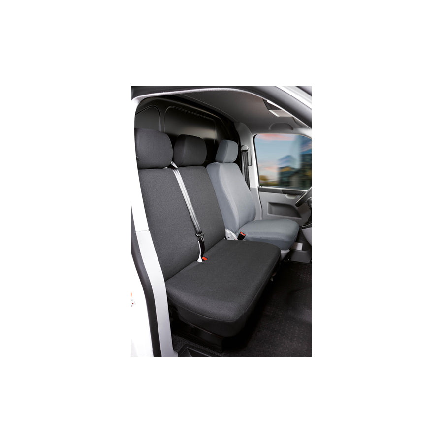 WALSER 10520 Car seat cover for VW TRANSPORTER Anthracite, Polyester, Front