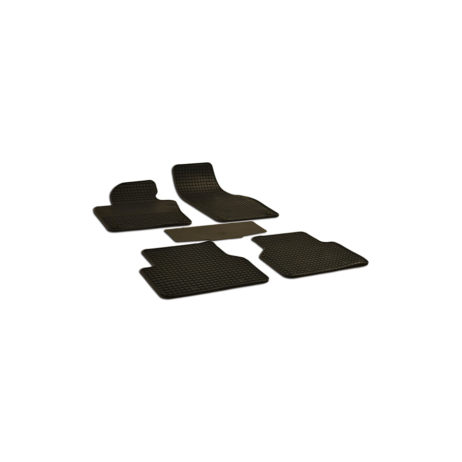 WALSER Tailored 50730 Floor mat set for VW TIGUAN Elastomer, Front and Rear, Quantity: 5, Black