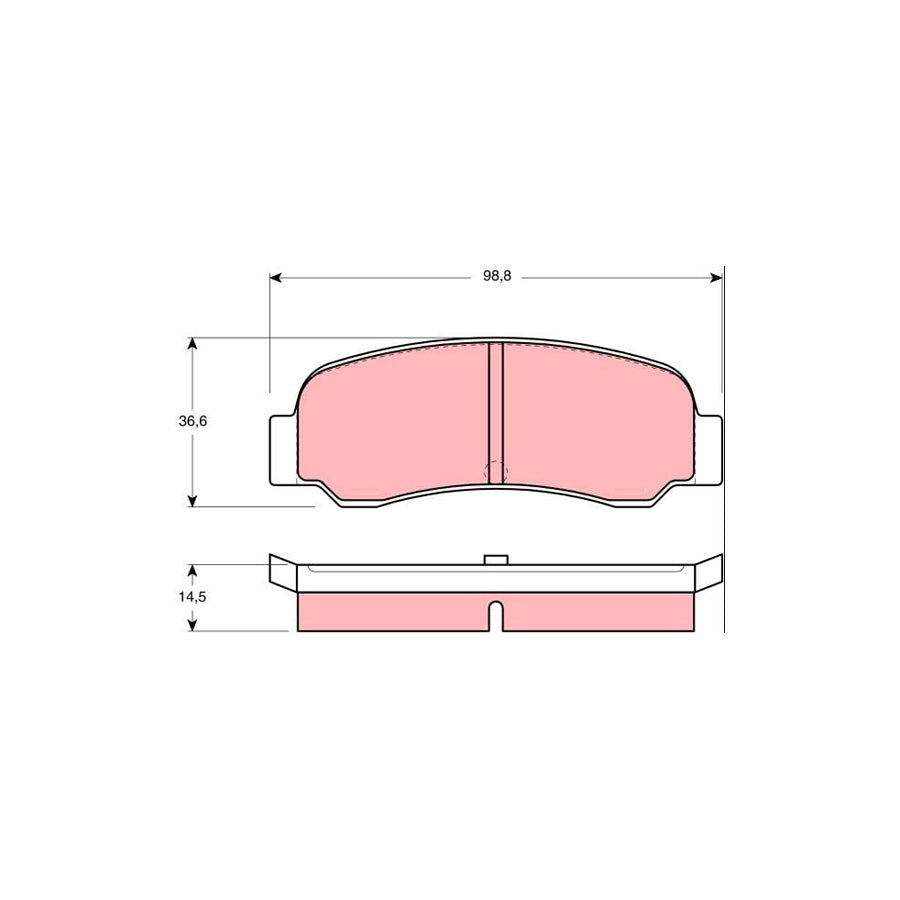 TRW Gdb209 Brake Pad Set For Mitsubishi Lancer Ii Saloon A171 A172 A174 A176 Not Prepared For Wear Indicator