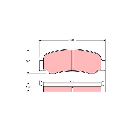 TRW Gdb209 Brake Pad Set For Mitsubishi Lancer Ii Saloon A171 A172 A174 A176 Not Prepared For Wear Indicator