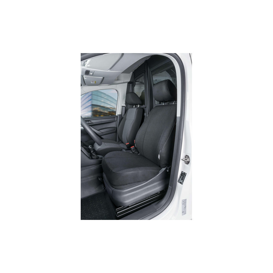 WALSER 10517 Car seat cover for VW CADDY Grey, Polyester, Front