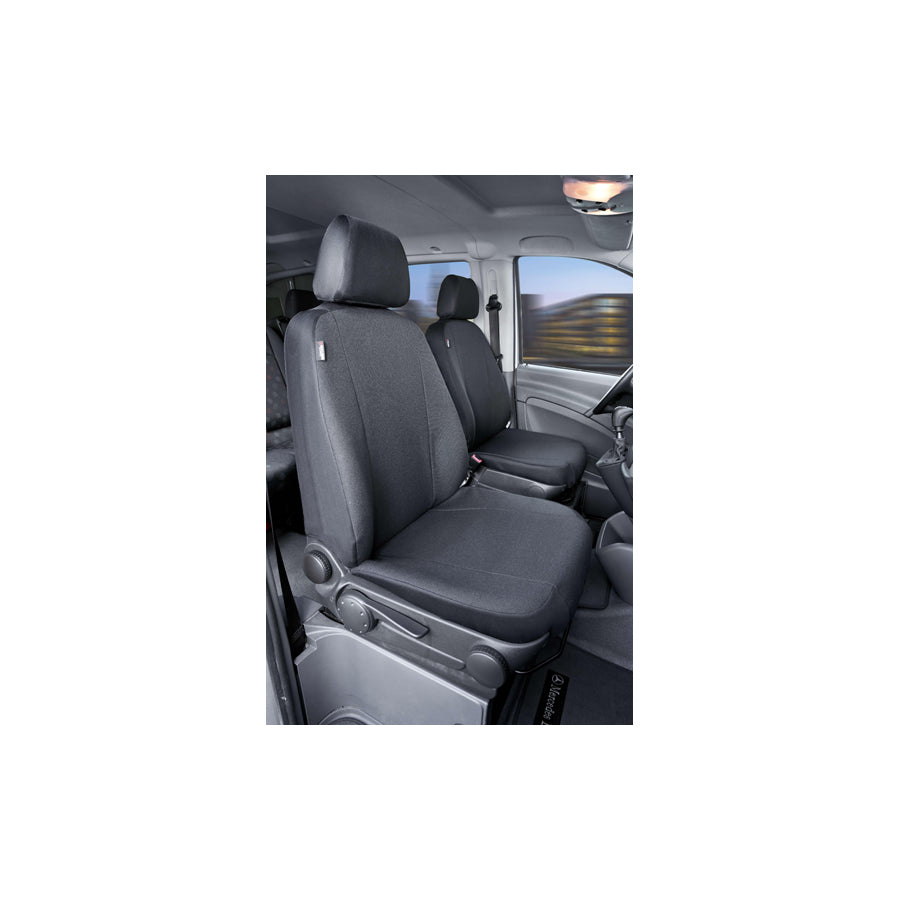 WALSER 10509 Car seat cover Grey, Polyester, Front