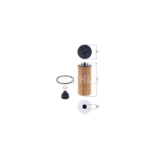 MAHLE ORIGINAL OX 815/1D Oil Filter Incl. Gasket Set, Filter Insert