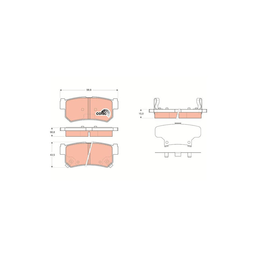 TRW Cotec Gdb3366 Brake Pad Set With Acoustic Wear Warning